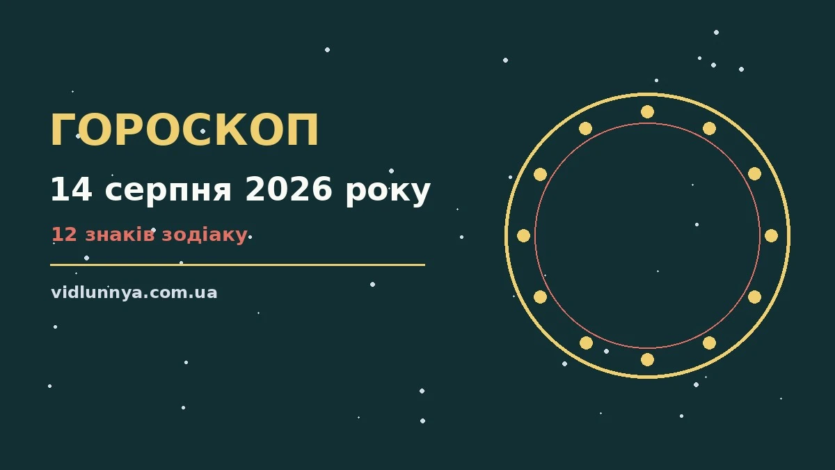 Гороскоп на 14 серпня 2026 року: що підготували зорі про можливості й обережність
