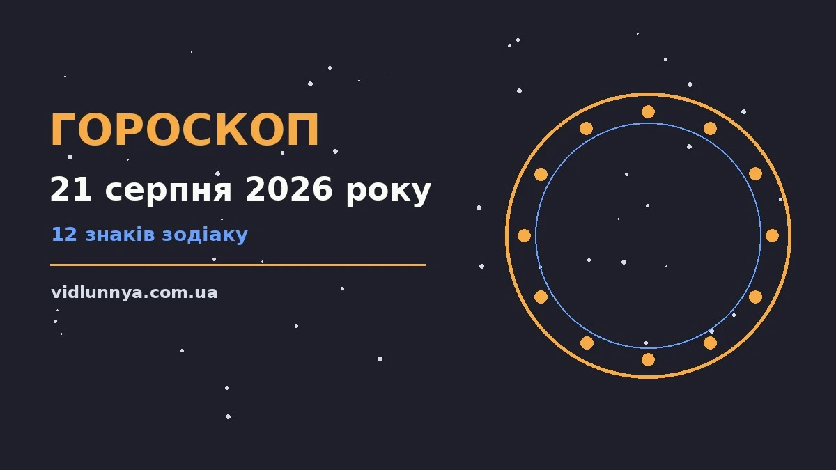Гороскоп на 21 серпня 2026 року: що підготували зорі про можливості й обережність