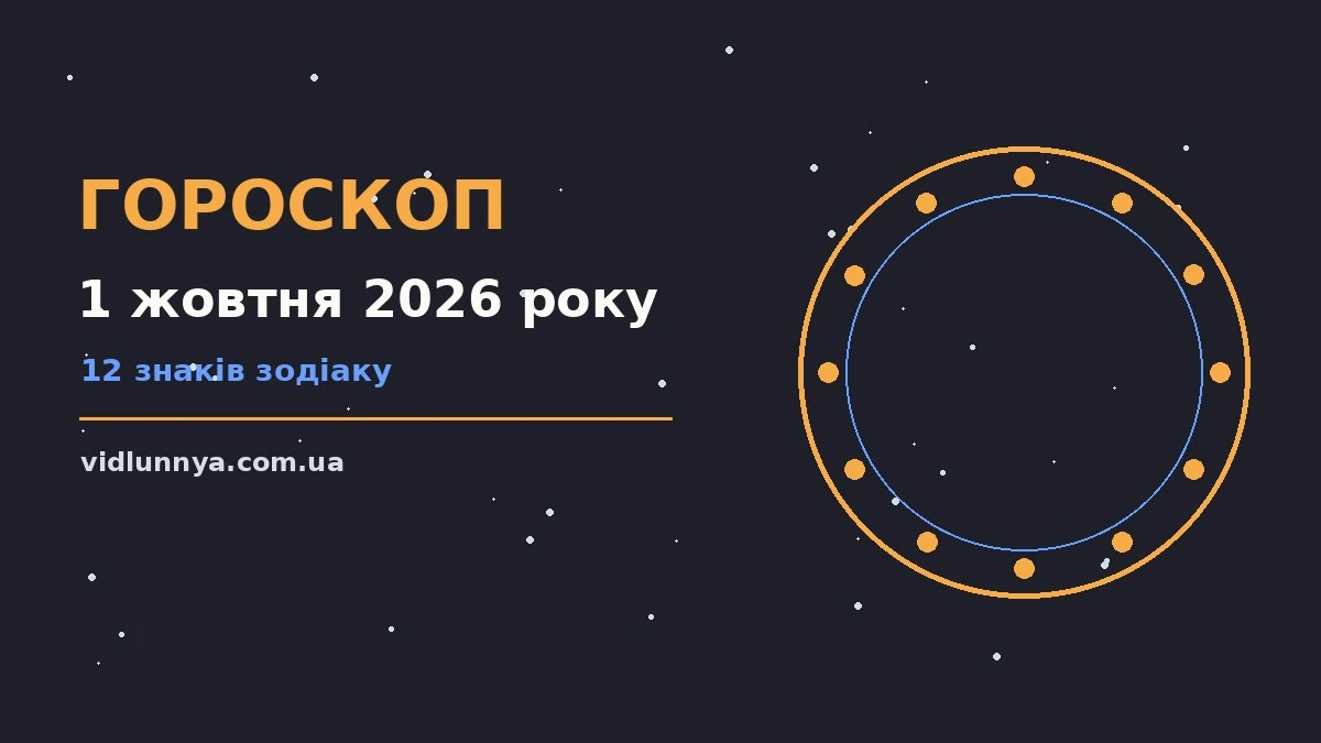 Гороскоп на 1 жовтня 2026 року: що підготували зорі про можливості й обережність