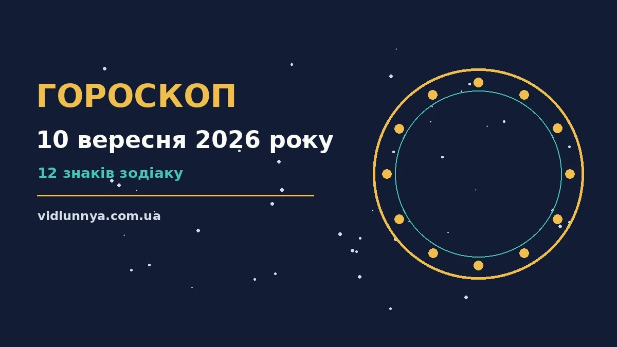 Гороскоп на 10 вересня 2026 року: що підготували зорі про можливості й обережність